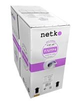 картинка кабель f/utp 4 (ftp4) cat.5e, 4 пары 24 awg bc, экранированный, 305м, нг(а)-hf lszh - малодымный, не содержащий галогенов; фиолетовый; одножильный, fluke test, netko expert скс