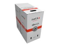 картинка кабель ftp4 cat.5е, одножильный, 305м, cu, нг(а)-hf lszh, проходит fluke тест, серый, netko optima silver