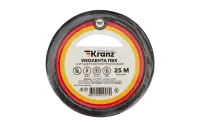 KR-09-2106 Изолента ПВХ KRANZ 15 мм х 25 м, черная, упаковка 5 роликов