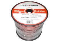 Кабель акустический 2*0.35мм2 (20*0.15мм) CCA, 100м, пластиковая катушка, черный/красный NETKO Optima