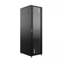 Шкаф напольный универсальный серверный NTSS R 47U 800х800мм, 4 профиля 19, двери стекло и сплошная металл, боковые стенки съемные, регулируемые опоры, разобранный, черный RAL 9005