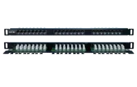 244076 Hyperline PPHD-19-24-8P8C-C5E-110D Патч-панель высокой плотности 19", 0.5U, 24 порта RJ-45, категория 5E, Dual IDC