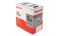 01-0045 Кабель витая пара U/UTP, CAT 5e, PE, 4PR, 24AWG, OUTDOOR, SOLID, черный, 305м, REXANT