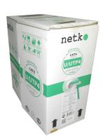 картинка кабель u/utp4 cat.6, 4 пары 23 awg bc, 305м, с крестовиной, нг(а)-lsltx, зеленый; одножильный, fluke test, netko expert скс