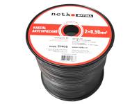 Кабель акустический 2*0.50мм2 (44*0.12мм) BC, 100м, пластиковая катушка, черный/красный NETKO Optima