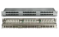 420641 Hyperline PPHD-19-48-8P8C-C5E-SH-110D Патч-панель высокой плотности 19", 1U, 48 портов RJ-45, полный экран, категория 5E, Dual IDC