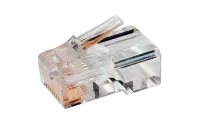 49377 Hyperline PLUG-8P8C-U-C5-100 Разъем RJ-45(8P8C) под витую пару, категория 5e (50 µ"/ 50 микродюймов), универсальный (для одножильного и (100шт)