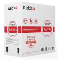 картинка кабель f/utp4 (ftp4 ) cat.5e, 4 пары 24 awg bc, одножильный, экранированный, 305м, синий, fluke test, netko expert скс