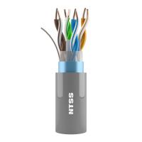 Кабель витая пара NTSS PREMIUM F/UTP 6кат 4 пары одножильный 23AWG LSZH внутренний нг(А)-HF 305м серый