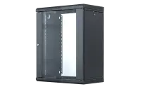 Шкаф телекоммуникационный настенный разборный со съемными боковыми стенками 19”,18U(600x650), ШТ-НСрМ-18U-600-650-С-Ч дверь стекло черный