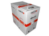 картинка кабель ftp4 cat.5е, одножильный, экранированный, 305м, cca, серый, netko optima