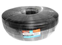 Кабель коаксиальный Netko RG-59U, 75 Ом (CCA, оплетка 32 нити AL) + кабель питания 2x0.75мм2 (CCA, многожильный), внешний, черный (100м)