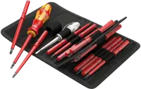 WE-003474	Kraftform Kompakt VDE 16 Universal 1 Набор насадок с отвёрткой-битодержателем + пробник, 16 пр.