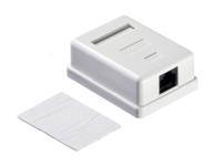 Розетка компьютерная UTP 1хRJ-45, 8P8C, кат.5е, настенная, белая