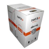 картинка кабель utp4 cat.5е, одножильный, 305м, cu, нг(а)-lsltx - малодымный, низкотоксичный, проходит fluke тест, серый, netko optima silver