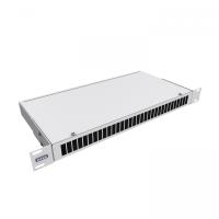 Кросс NTSS оптический 19'' частично укомплектованный 1U, 32 порта SC duplex (сплошная панель, сплайс-кассета-2шт) серый RAL 7035