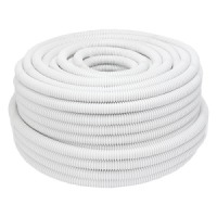 Гофротруба ПВХ легкая с зондом 25мм, бухта 75м, белая