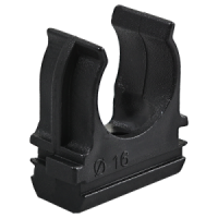 Крепеж-клипса для труб d16 мм, черная 