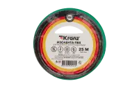 KR-09-2103 Изолента ПВХ KRANZ 15 мм х 25 м, зеленая, упаковка 5 роликов