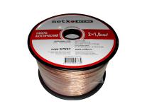 Кабель акустический 2*1.0мм2 (56*0.15мм) CCA, 100м, пластиковая катушка, прозрачный NETKO Optima