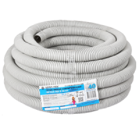 Гофротруба ПВХ легкая с протяжкой 40мм, бухта 25м, серая