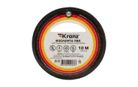 KR-09-2006 Изолента ПВХ KRANZ 15 мм х 10 м, черная, упаковка 10 роликов