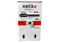 картинка кабель utp4 cat.5e, одножильный, 305м, cca, серый, netko optima silver