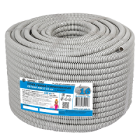 Гофротруба ПВХ легкая с протяжкой 16мм, бухта 100м, серая