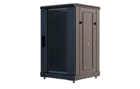 Шкаф телекоммуникационный напольный 19",18U(600x800), ШТ-НП-М-18U-600-800-С-Ч, передняя дверь стекло, черный ССД
