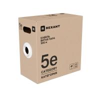 картинка кабель витая пара f/utp, cat 5e, lszh нг(а)-hf, 4pr, 24awg, indoor, solid, серый, 305м, рф rexant
