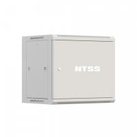 Шкаф настенный телекоммуникационный NTSS W 12U 600х450х635мм, 2 профиля 19, дверь сплошная металл, боковые стенки съемные, разобранный, серый RAL 7035