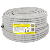 Гофротруба ПВХ тяжелая с протяжкой 20мм, бухта 100м, серая