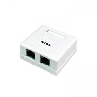 Компьютерная розетка NTSS PREMIUM настенная 2 порта RJ-45 UTP CAT5e