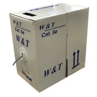картинка кабель w&t pvc cat 5e utp 4*2*0,51 серый, коробка 305 м
