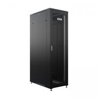 Шкаф напольный универсальный серверный NTSS R 42U 600х1000мм, 4 профиля 19, двери перфорированная и перфорированная двухстворчатая, боковые стенки съемные, регулируемые опоры, разобранный, черный RAL 9005