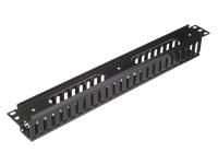 изображениеКабельный органайзер 19", 1U, металлический, с пласт. крышкой, пласт. кольца, черный "SB"