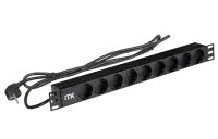 PH22-9D1-P ITK PDU 9 розеток нем. ст, 1U, шнур 2м вилка нем. ст ПВХ чер