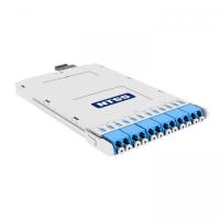 Кассета slim кроссовая RRDC 1 разъем MTP/APC (male) 9/125 OS2, на 12 LC/UPС (6 DLC/UPC), полярность А, серый