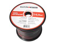Кабель акустический 2*0.25мм2 (22*0.12мм) BC, 100м, пластиковая катушка, черный/красный NETKO Optima