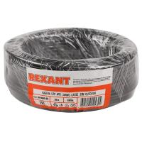 картинка кабель витая пара u/utp, cat 5e, pe, 4pr, 24awg, outdoor, solid, черный, 25м, rexant