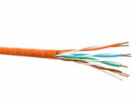 картинка кабель lc utp4 cat.5е, одножильный, 305м, cu, frls, малодымный, не поддерживающий горение, оранжевый