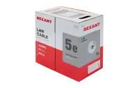 01-0023 Кабель витая пара REXANT UTP 2PR 24AWG, CAT5e, бухта 305 м, серый
