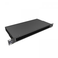 Кросс NTSS оптический 19'' частично укомплектованный 1U, 32 порта SC duplex (сплошная панель, сплайс-кассета-2шт) черный RAL 9005