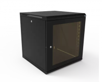 изображениеКТ-ШТНР-З-12U-600х600-СЧ | Шкаф телекоммуникационный настенный разборный, боковые стенки на замках, 19" 12U 600x600 дверь стекло черный