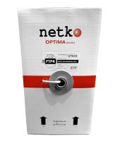 картинка кабель ftp4 cat.5е, одножильный, экранированный, 305м, cu, проходит fluke тест, серый, netko optima bronze