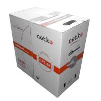 картинка кабель ftp2 cat.5е, одножильный, экранированный, 305м, cu, серый, netko optima silver