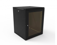 изображениеКТ-ШТНР-З-15U-600х600-СЧ | Шкаф телекоммуникационный настенный разборный, боковые стенки на замках, 19" 15U 600x600 дверь стекло черный