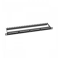 Патч-панель NTSS PREMIUM 0.5U 24 порта RJ45 UTP cat.5е, Dual IDC с задним кабельным органайзером