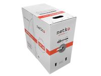 картинка кабель ftp4 cat.5е, одножильный, экранированный, 305м, cu, проходит fluke тест, серый, netko optima gold