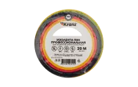 KR-09-2807 Изолента ПВХ KRANZ профессиональная, 0.18х19 мм, 20 м, желто-зеленая упаковка 10 роликов